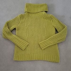 Banana Republic Turtleneck Cable Knit Sweater in Avocado Olive Green  M